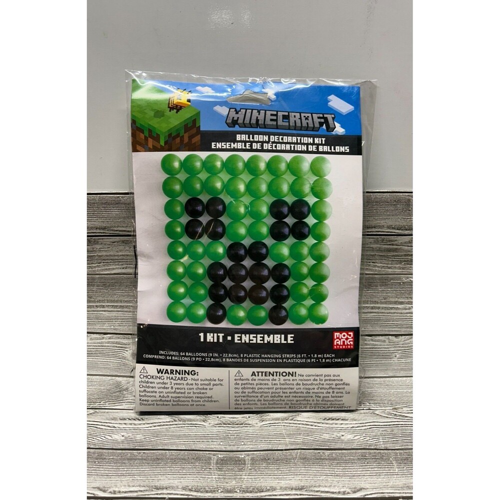Minecraft Birthday Party Supplies-Creeper 64 Balloon Wall Decoration